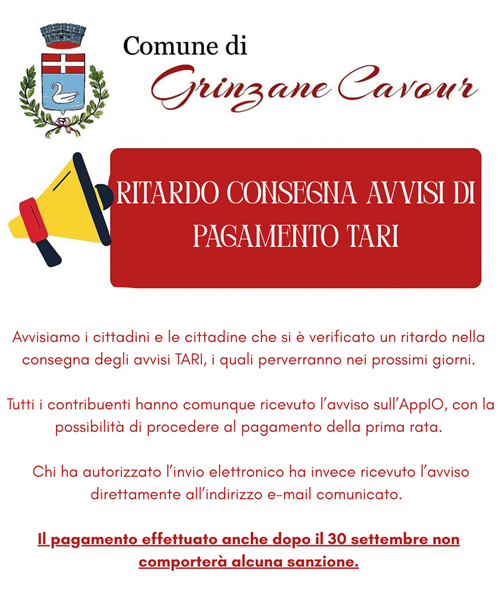 Avviso TARI 2025: Ritardo consegna avvisi di pagamento TARI